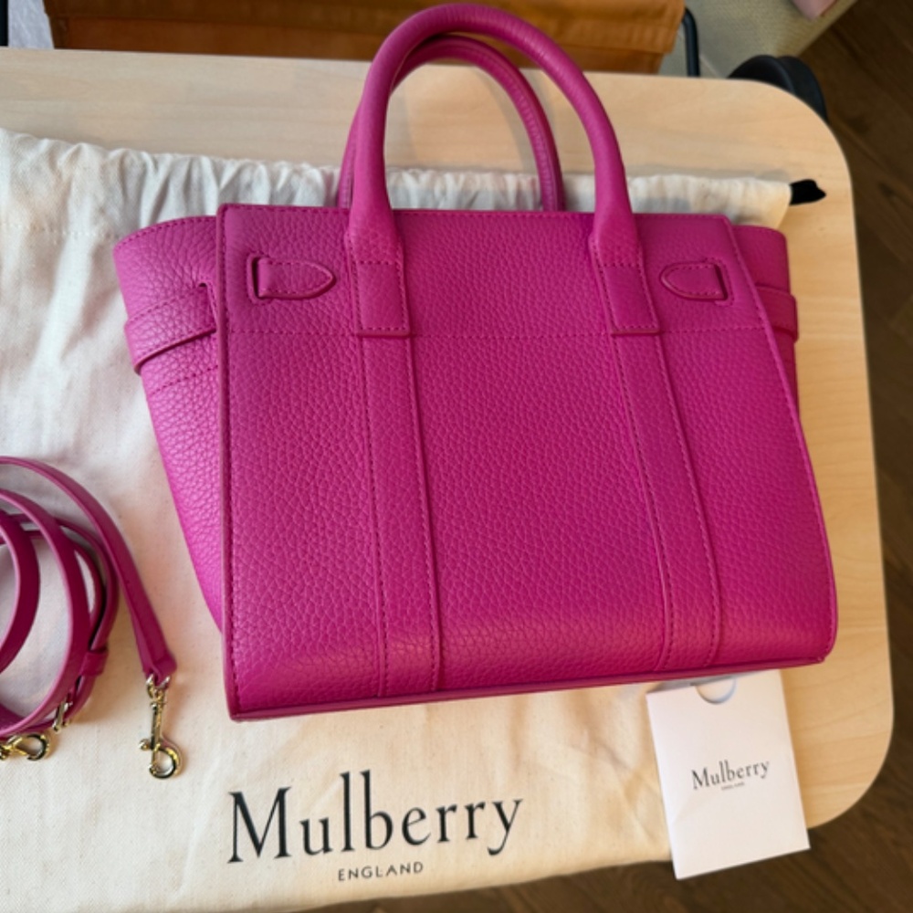 Mulberry Mini Zipped Bayswater in Mulberry Pink - Picture 5 of 7